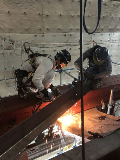 山留め構台解体ガス溶断